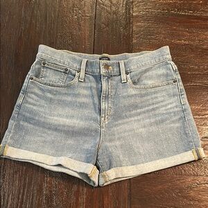 J. Crew Blue Jean Shorts High-Waisted Cuffed